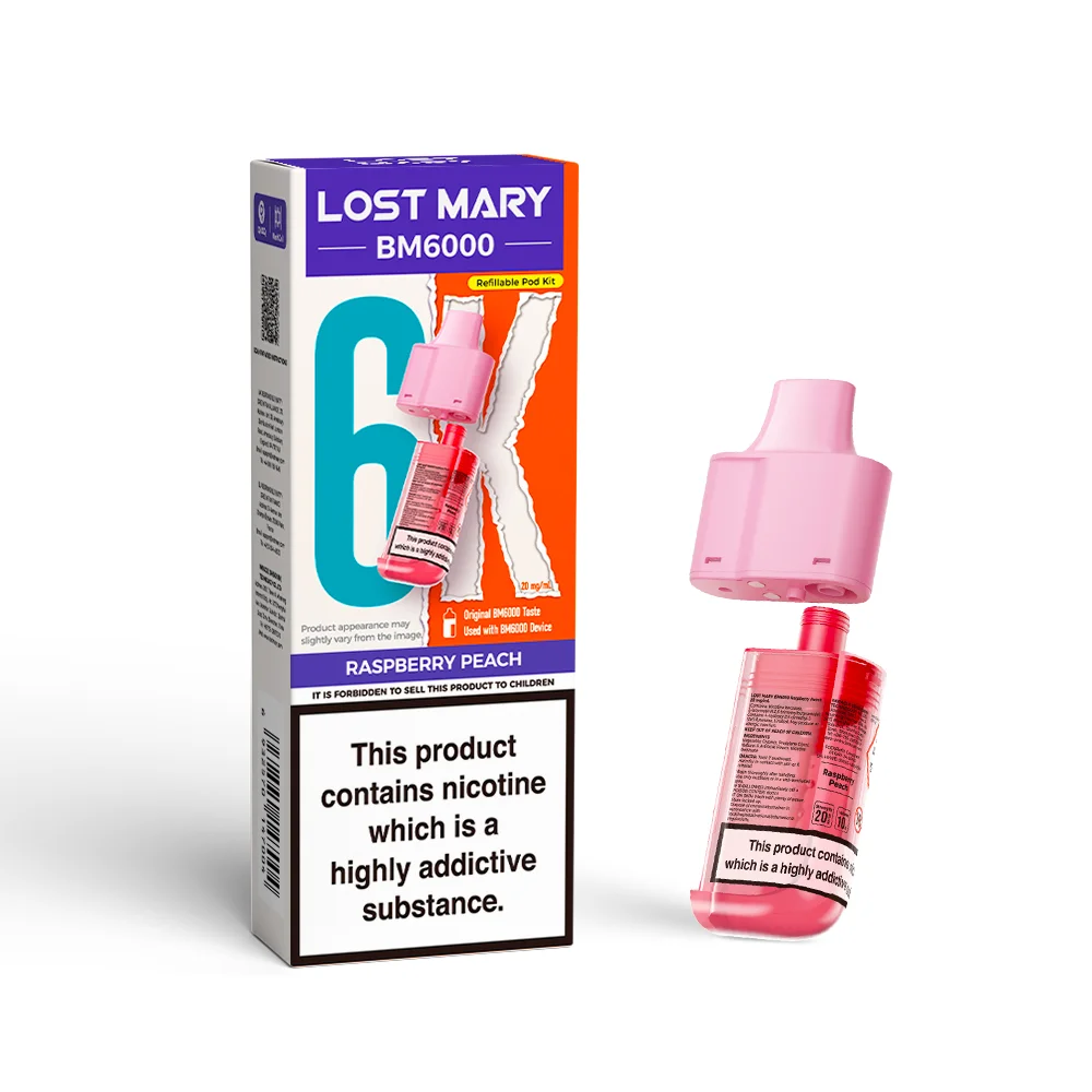 Lost Mary BM6000 – Refill Pod – Raspberry Peach