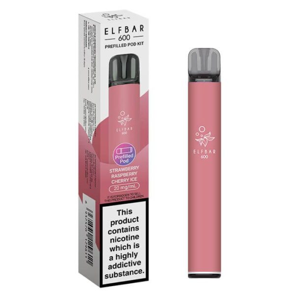 Elfbar 600 Prefilled Pod Kit – Strawberry Raspberry Cherry Ice