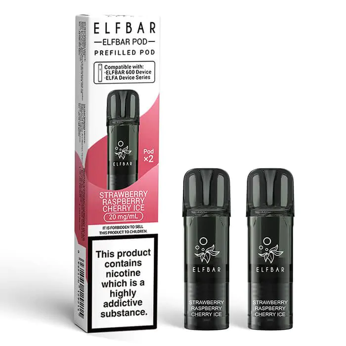 Elfbar 600 Prefilled Pod – Strawberry Raspberry Cherry Ice