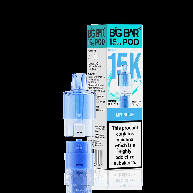Big Bar 15K Pro Refill Pod – Mr Blue